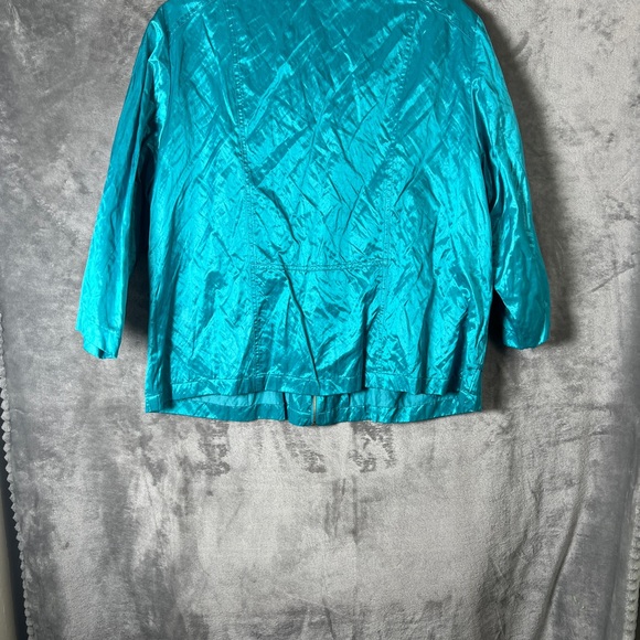 Ruby Rd. Shimmering Aqua Utility Jacket - Picture 6 of 7